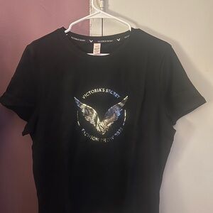 Victoria's Secret fashion Show 2025  Black Tee with Silver foil design nwt